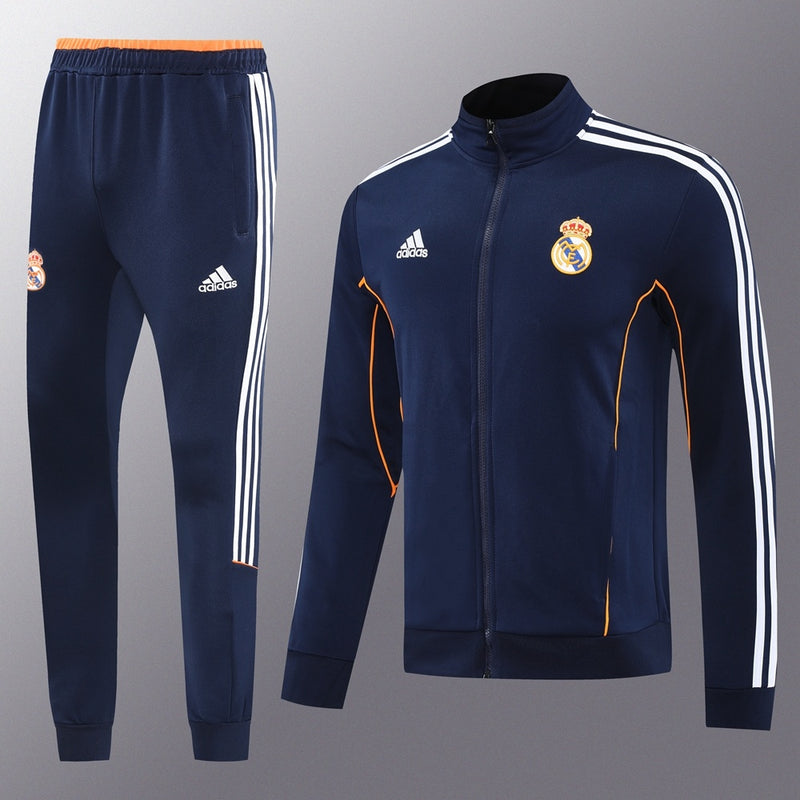 Real Madrid Training Tracksuit Navy Orange