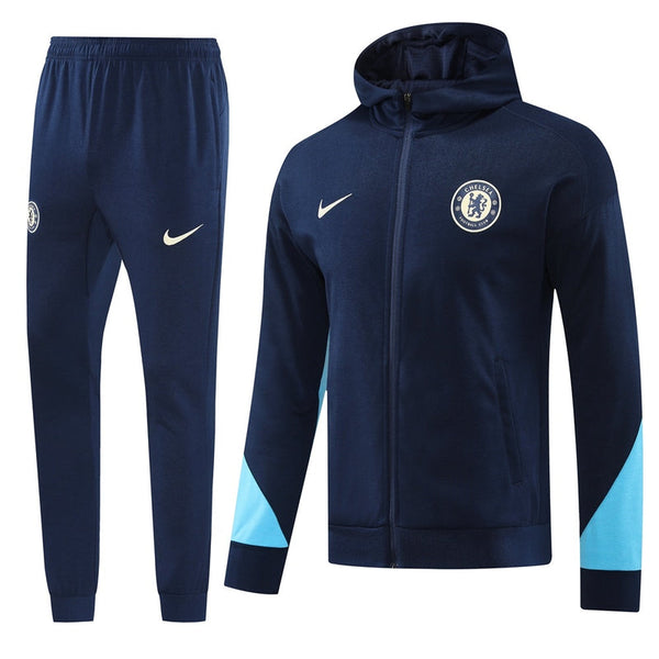 Chelsea Training Tracksuit Navy Sky Blue
