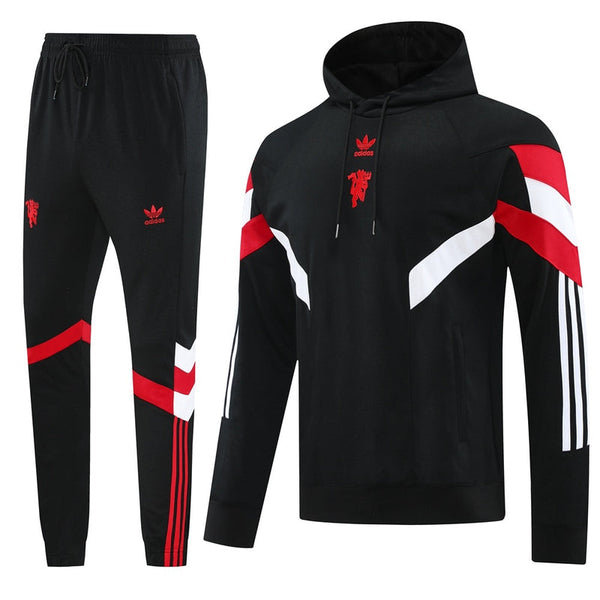Manchester United Originals Hoodie Tracksuit Black Red