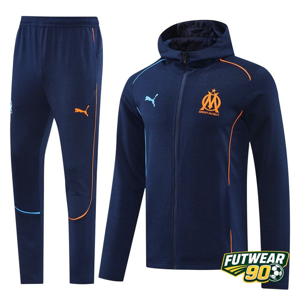 Marseille Navy Orange Hooded Training Tracksuit